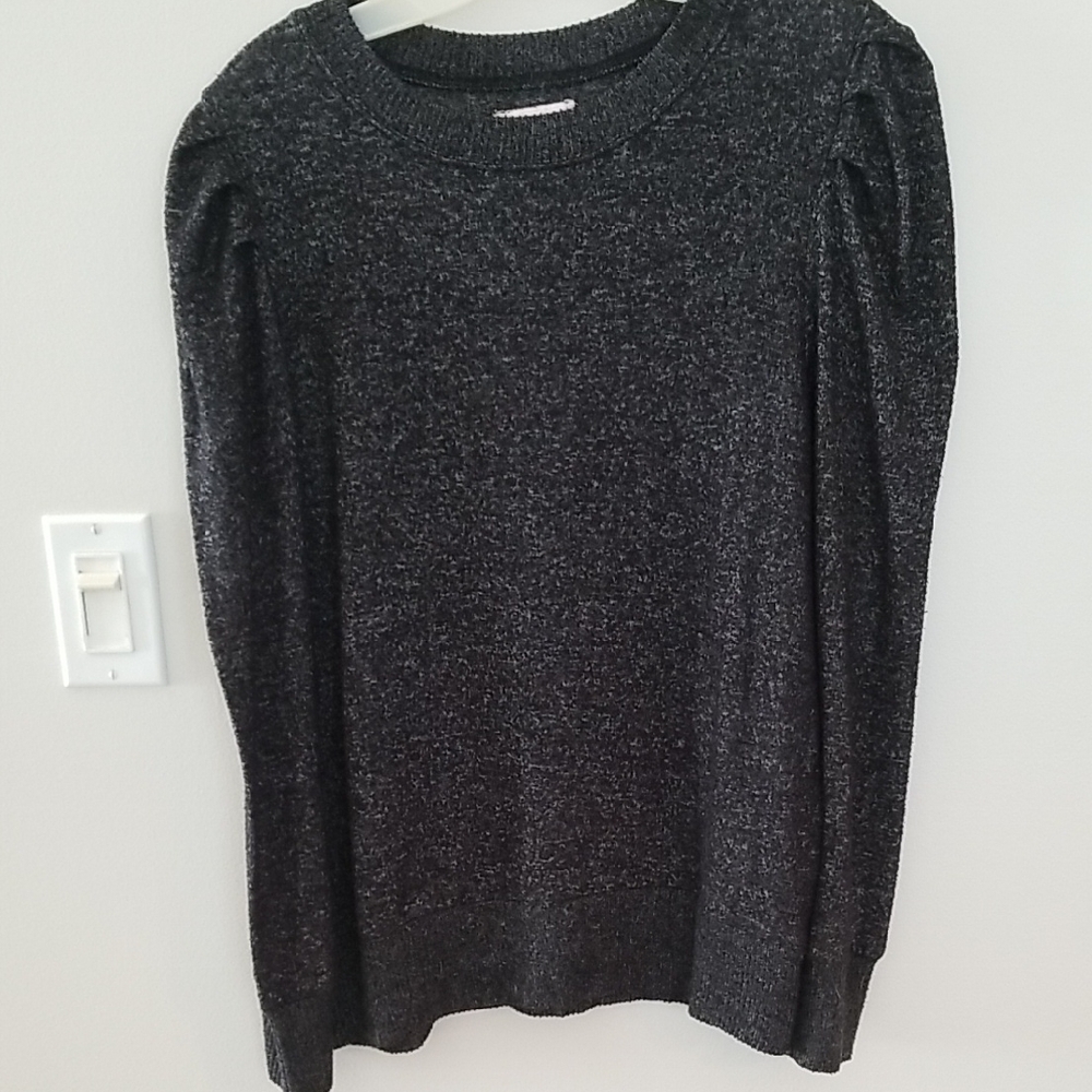 Womens Perse Long sleeve Pullover Sweater Gray Marled Sz Med